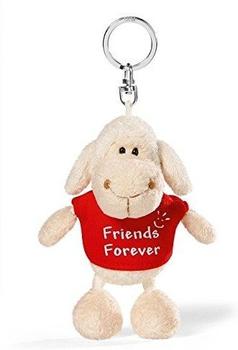 NICI Bean Bag Schlüsselanhänger Schaf weiß T-Shirt "Friends Forever" 10 cm