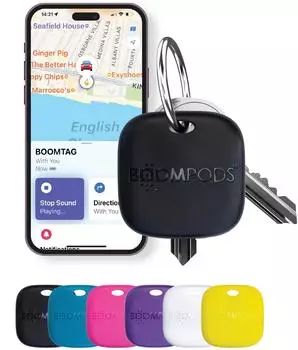 BOOMPODS Wiederaufladbarer Bluetooth-Tracker Boomtag für Gegenstände Schwarz (BP-TARBLK)