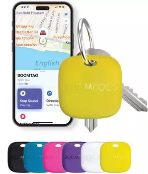 BOOMPODS Wiederaufladbarer Bluetooth-Tracker Boomtag für Gegenstände Gelb (BP-TARYEL)