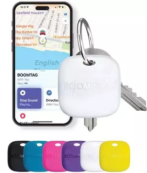 BOOMPODS Wiederaufladbarer Bluetooth-Tracker Boomtag für Gegenstände Weiß (BP-TARWHT)