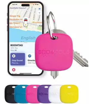 BOOMPODS Wiederaufladbarer Bluetooth-Tracker Boomtag für Gegenstände Rosa (BP-TARPIN)