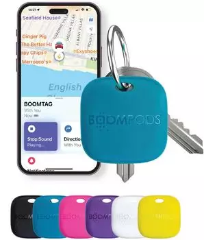 BOOMPODS Wiederaufladbarer Bluetooth-Tracker Boomtag für Gegenstände Blau (BP-TARBLU)