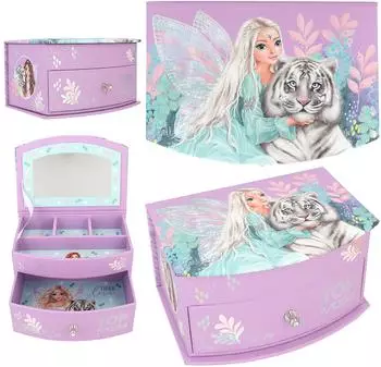 Depesche TOPModel Schmuckk&auml;stchen klein "Fantasy Tiger", lila & t&uuml;rkis (12718)