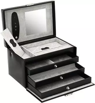 Friedrich 23 Classico Schmuckkoffer Leder/Feinsynthetik, schwarz (23231-2)