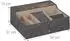 Relaxdays Schmuckkästchen Lederoptik, Samt, grau, 13x34x31cm