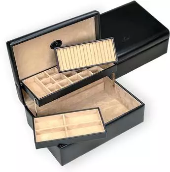 Windrose Charmbox Merino Moda 2 herausnehmbare Einsätze, schwarz (803350.08)