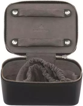 Windrose Nappa Schmucketui Leder 14cm, schwarz