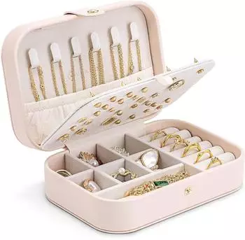 LuxusKollektion Schmuckk&auml;stchen Reise, beige-rosa, f&uuml;r Damen (Vlando)