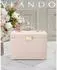 LuxusKollektion Schmuckkästchen mit Spiegel, 4 Ebenen, PU-Leder, beige