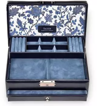 Sacher Schmuckkasten Helen Florage Leder, navy (34.501.014008)