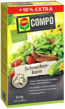 COMPO Schneckenkorn Streugranulat, regenfest, ökologisch, 2,2kg (2502902)
