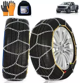 LuxusKollektion Schneeketten 2er-Set für PKW, SUV & Pickup, Schnellmontage (HKN-90)