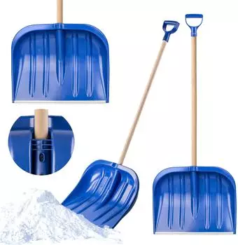 Kadax Graine Schneespaten ohne Stiel mit Blechkante und ergonomischem Griff 49 cm Blau
