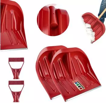 Kadax Lafage Schneespaten ohne Stiel mit Blechkante 49 cm 2 Stück Rot