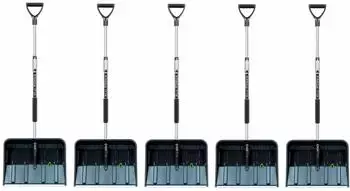 Prosperplast 5x Teleskopische Schneeschaufel mit Griff Kunststoff-Blatt Aluminium-Stiel