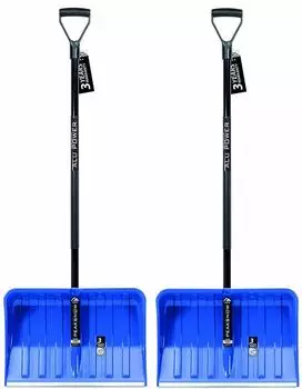 Prosperplast 2x Schneeschaufel mit Griff Kunststoff-Blatt Blattbreite: 55 cm Aluminium-Stiel