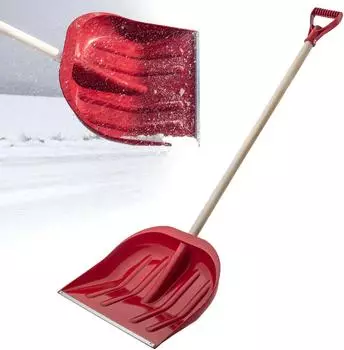 Kadax Schneeschaufel Kunststoff mit D-Griff Blattbreite: 45 cm rot