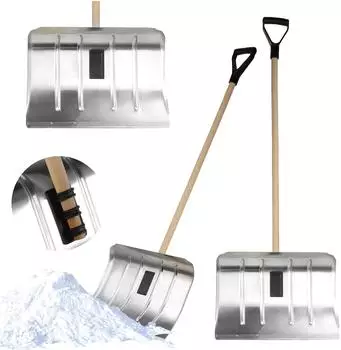 Kadax Garo Schneeschaufel Aluminium, Holzstiel mit D-Griff, 50cm (K6257)