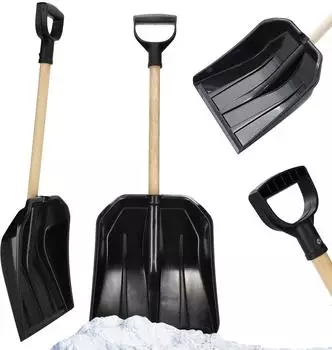 Kadax Schneeschieber Klein Kunststoff, Holzstiel D-Griff, 60x30cm (K2055)