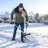 Outsunny Schneeschieber 45cm Breite, Metallkante, ergonomischer Zusatzgriff