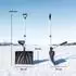 Outsunny Schneeschieber 45cm Breite, Metallkante, ergonomischer Zusatzgriff
