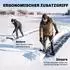 Outsunny Schneeschieber 45cm Breite, Metallkante, ergonomischer Zusatzgriff
