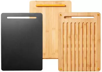 Fiskars Functional Form Schneidebrett 3 Teile Bambus-Kunststoff