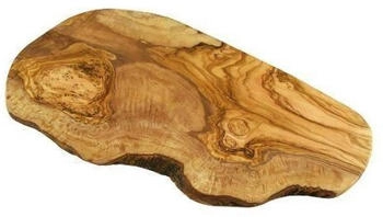 Olivenholz-erleben Olivenholz erleben Schneidebrett rustikal aus Olivenholz inklusive Große Gravur 45 - 49 cm
