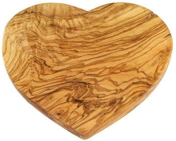 Olivenholz-erleben Olivenholz erleben Frühstücksbrett in Herzform aus Olivenholz Klein 22 cm