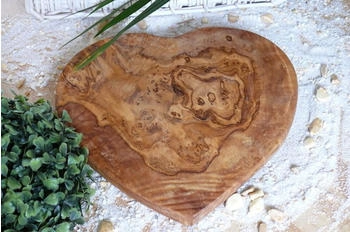 Olivenholz-erleben D.O.M.® Frühstücksbrett Herzform 25 x 24 cm aus OLIVENHOLZ Holz