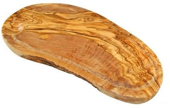 Olivenholz-erleben Olivenholz erleben Steakbrett mit Saftrille und Grifflasche aus Olivenholz inklusive Große Gravur 35 - 39 cm