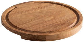APS-company Servierbrett Buffetbrett Pizzaplatte aus ge&ouml;ltem Eichenholz &Oslash;xH 24 x 2 cm