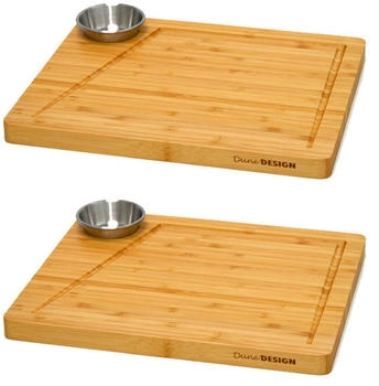 Dune Design Schneidebrett Bambus 2er Set 30 x 25 x 2 cm mit Saftrille (16615)