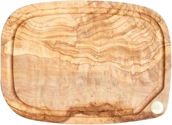 Bérard Schneidbrett NERRO mit Saftrille aus Olivenholz (33 x 24 x 1,9 cm)
