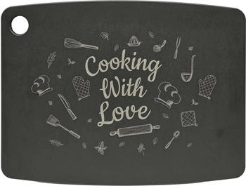 JADE Schneidbrett Cooking with Love Schwarz