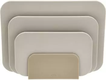 Mepal Choptima Schneidebrett-Set 3-teilig mit Halter Humus (27823)