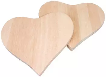 Pebaro Fr&uuml;hst&uuml;cksbrettchen Herzform Holz, 2 St., 19x18x1cm (FRUE2)