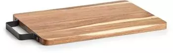 Zeller Schneid- & Servierbrett Akazienholz mit Metallgriff, 33x23x1,5cm (25573)