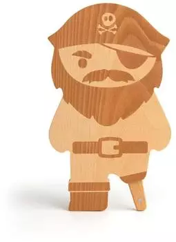 Ototo Pirate Board Holz-Schneidbrett mit integriertem Messer (OT027)