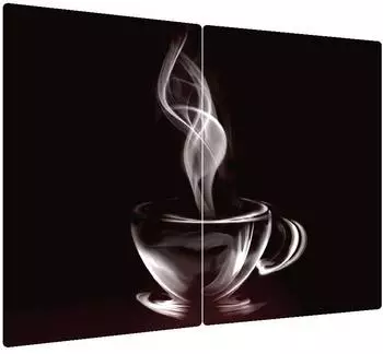 ALLboards Glas-Herdabdeckplatte & Schneidebrett Kaffee 52x30cm, 2er-Set (HC52x30_00005)