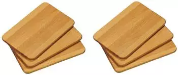 Kesper Fr&uuml;hst&uuml;cksbrettchen 6er-Pack, Buchenholz (85003.6)