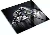 GLASPLATTE 60x52 cm Diamanten