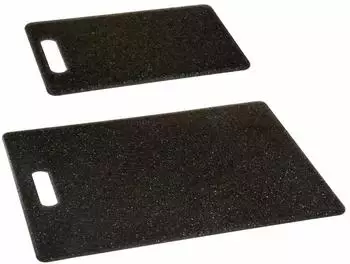 Five Gloves Schneidebrett-Set 2-teilig Stone-Look, Polypropylen, schwarz (128702)