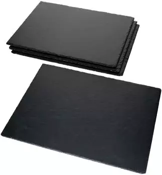 MamboCat Schieferplatten 4er-Set 40x30cm, schwarz (Naturschiefer)