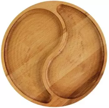 Brizoll Servierplatte Holz, 2 F&auml;cher, &Oslash;28cm (MEN6-28)