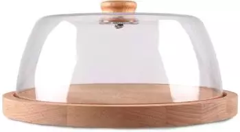 Bestlivings K&auml;seglocke mit Holztablett aus Buche, Kunststoff, ⌀24cm (68394)