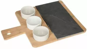 Paris Prix Secret de Gourmet Aperitif-Set Schiefer & Bambus, 4-teilig