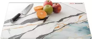 ALLboards Glas-Schneidebrett Marmor blau & gold 60x52cm (FC60x52_00116)