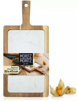 Moritz & Moritz Servierbrett Akazie mit Marmorplatte 43x20cm (799)