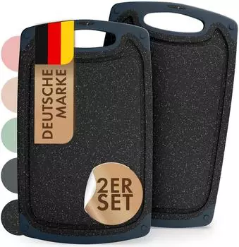 Blumtal Schneidebrett Kunststoff schwarz 40x24,5cm, 2er-Set
